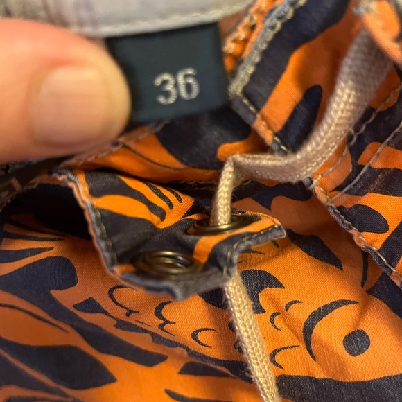 Polo Ralph Lauren navy and orange goldfish swim trunks  sz 36 - Picture 3 of 9